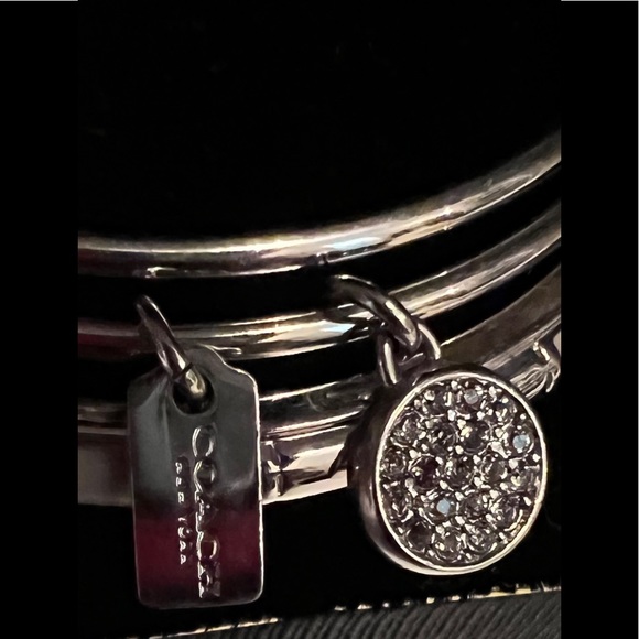 3 Coach Silver Bangle Bracelets NWOT - Picture 3 of 8